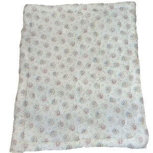 Vintage Dacron Polyester Baby Quilt Blanket Lamb Lambs Print